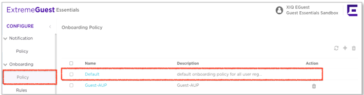 Onboarding Policy for Social Media Screen