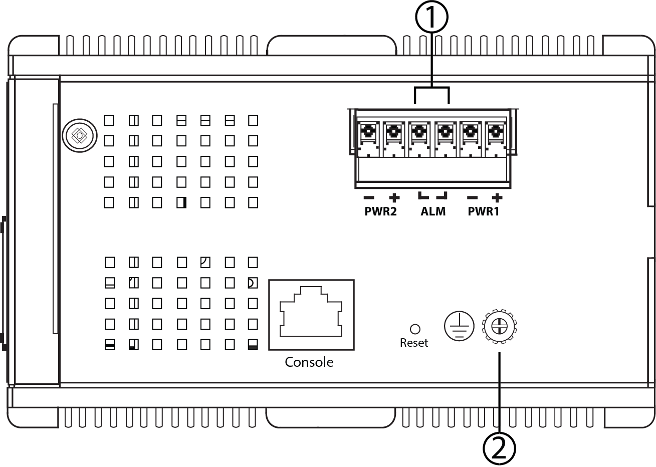 Alarm Relay and Ground Connectors for the 8-port and 12-port Switches
