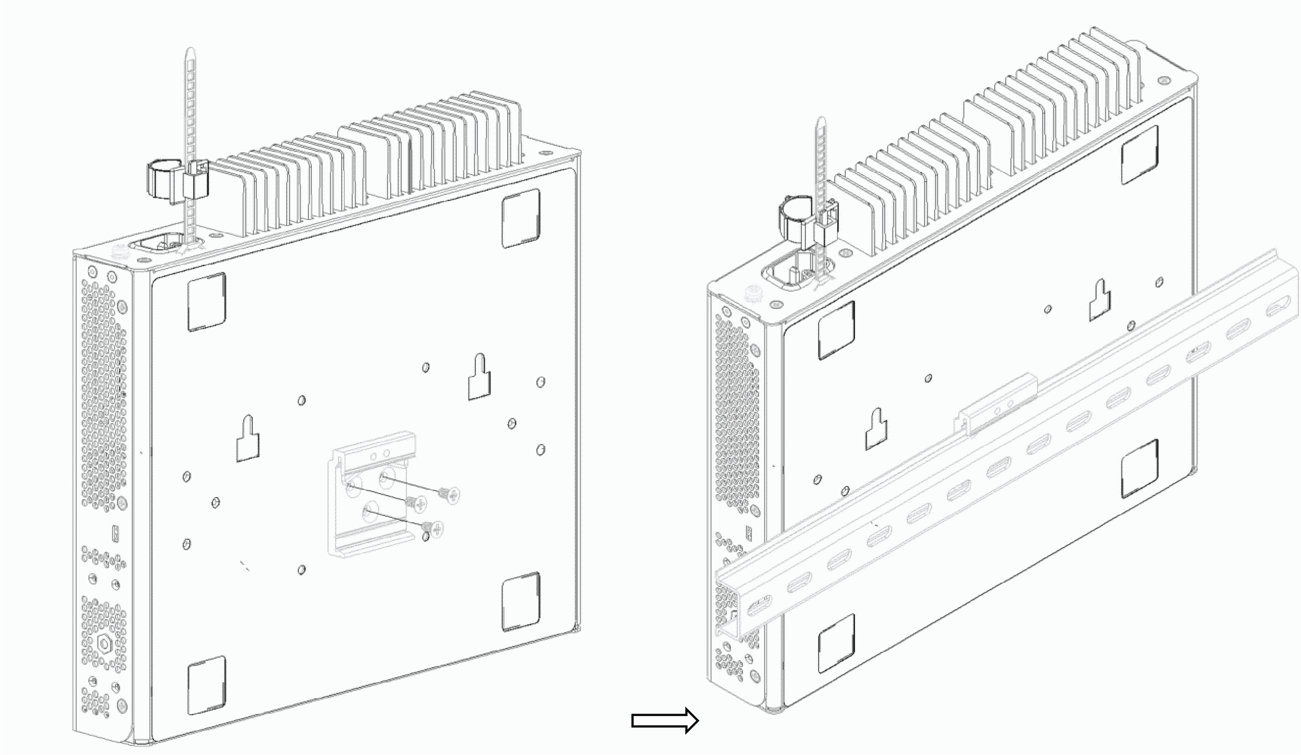 Attaching the DIN-Rail Mounting Bracket
