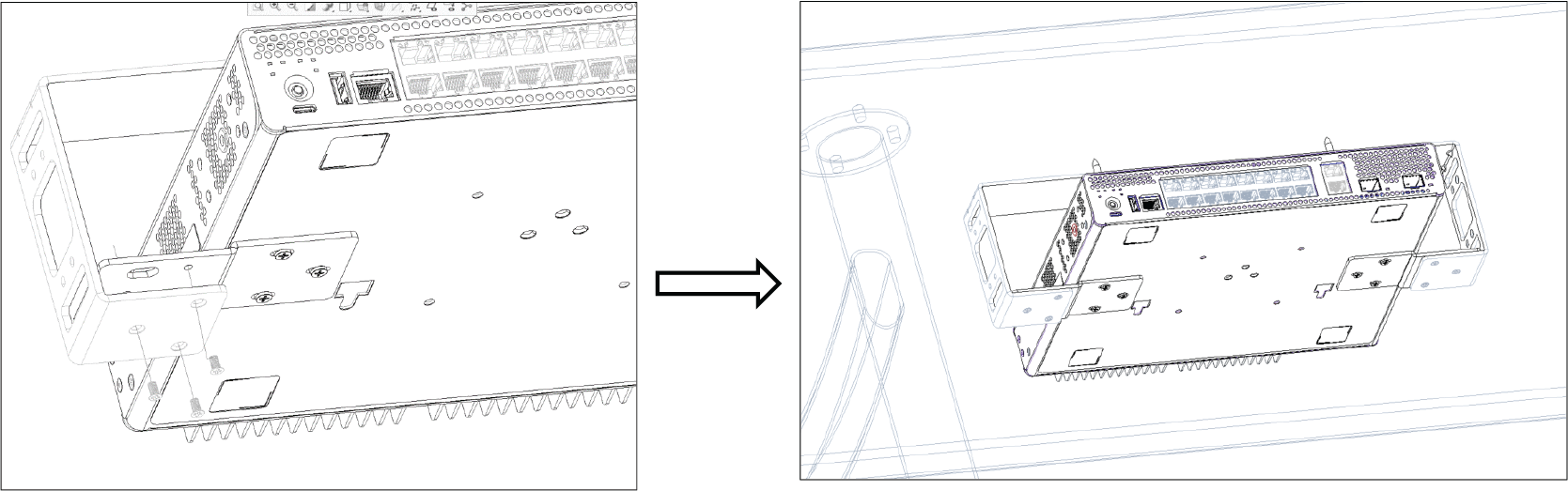Attaching the Switch to the Mounting Ears