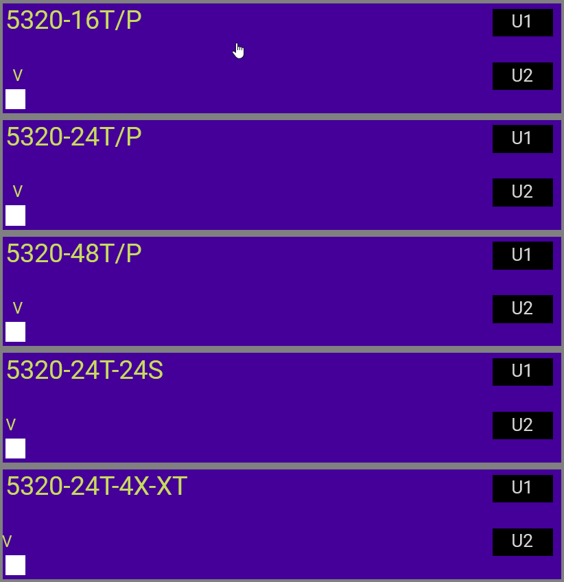 5320 Switches Shown in the Stacking Tool