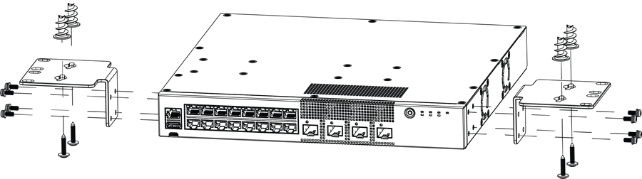 Attaching 5320-16P models under a table for an under the table mount