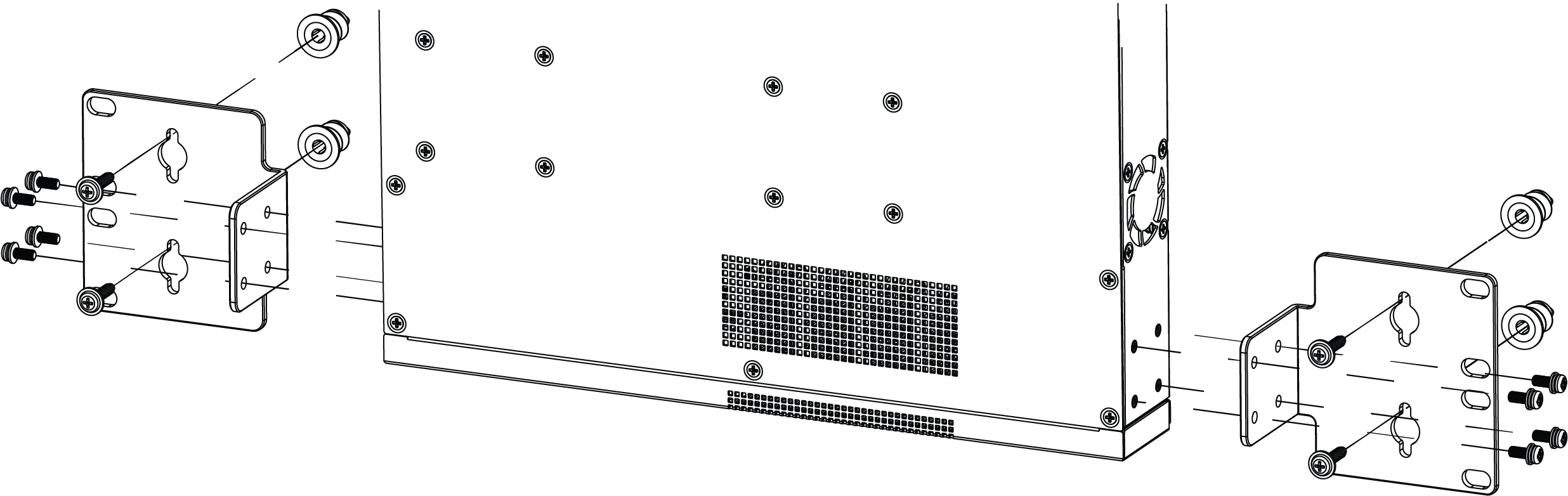 Attaching larger mounting ears to 5320-24T-4X-XT and 5320-24T-24S-4XE-XT