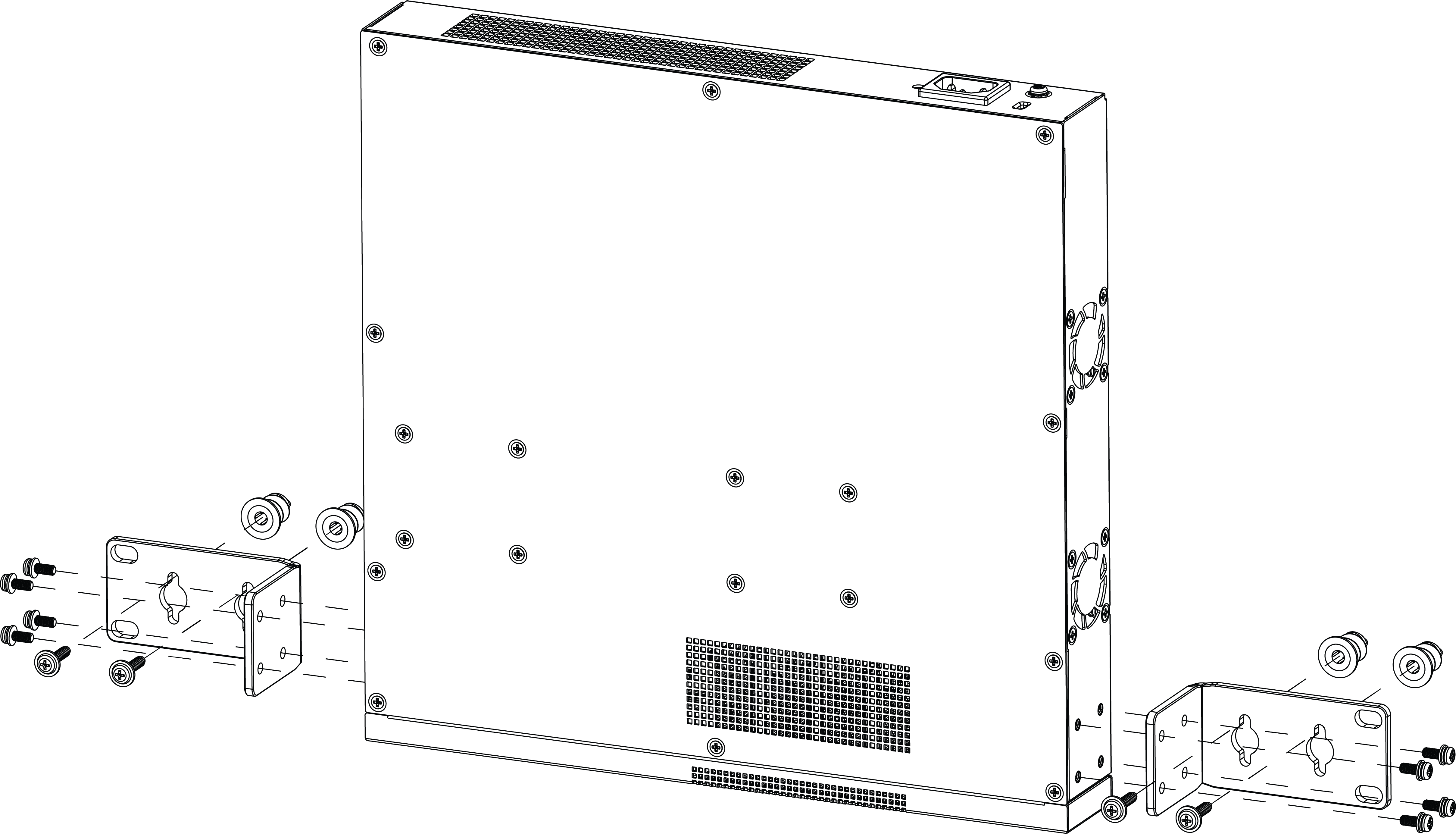 Wall-Mount: Attaching 1U mounting ears to 5320-24T-4X-XT and 5320-24T-24S-4XE-XT