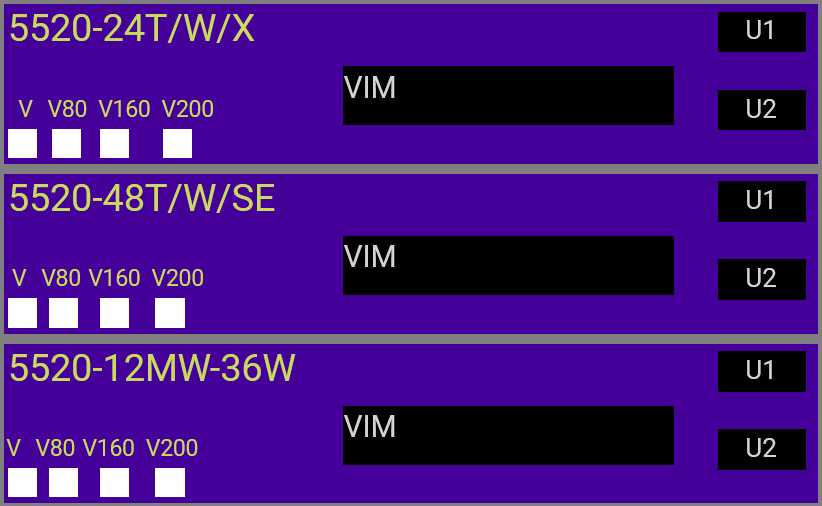 5520 Switches Shown in the Stacking Tool