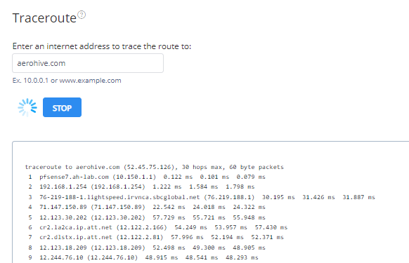 Traceroute tool