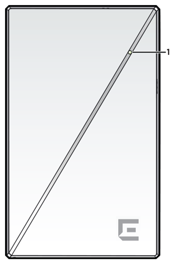 Image of the AP302W access point front side highlighting the light sensor.