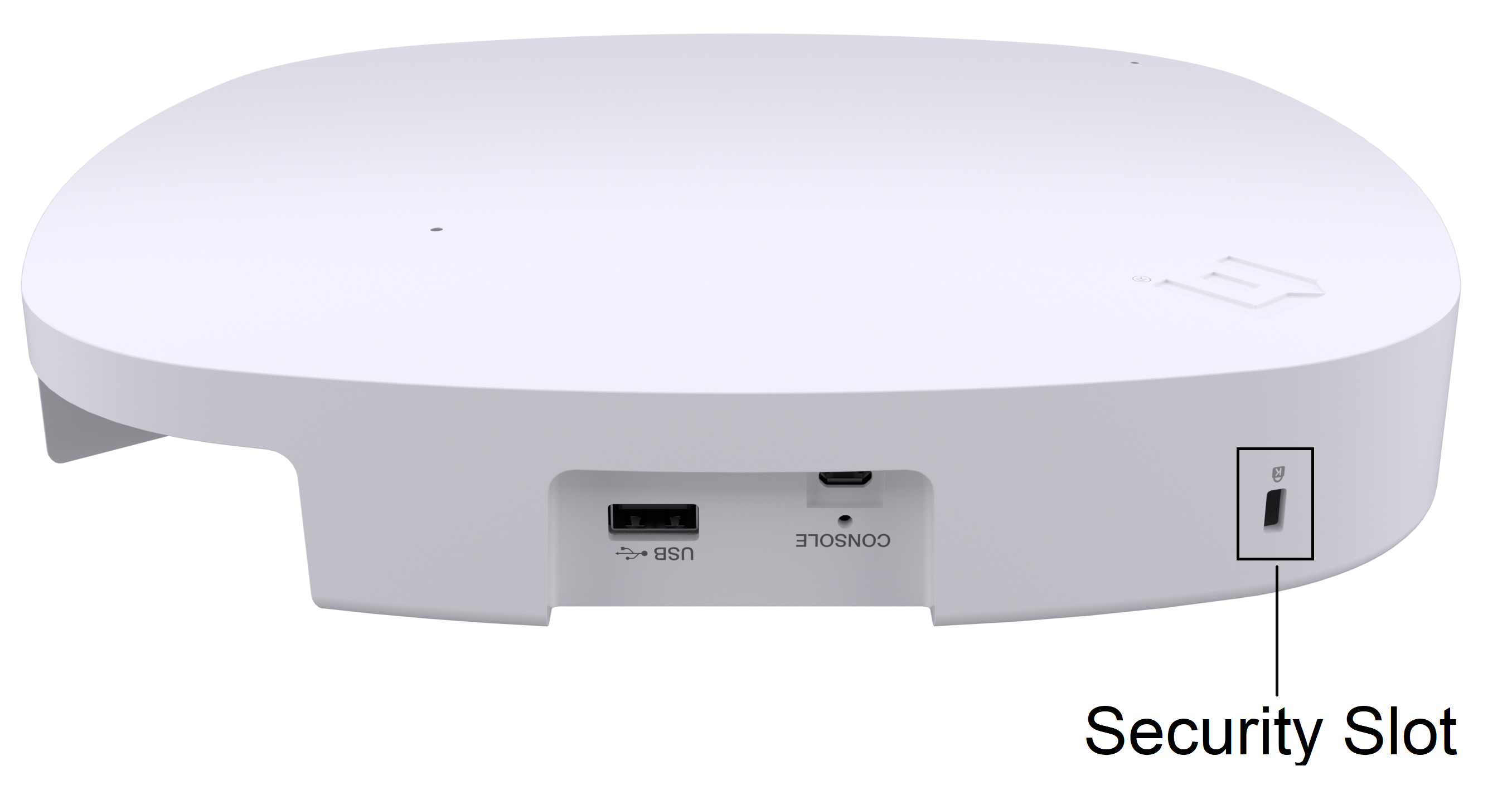 Secure the AP5020AP5020 from damage or theft with the Kensington security slot. The slot is located next to the Console port.