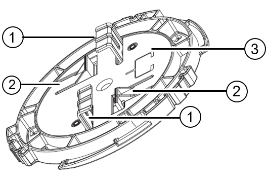 Image of the AH-ACC-BKT-AX-SL accessory highlighting the hinges, white tab clips, and printed ceiling grid.