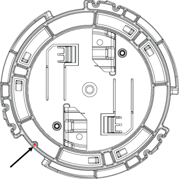 Red dot on the -TB plastic circular bracket