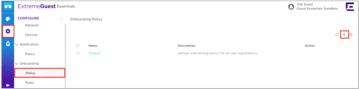 Onboarding Policy Screen