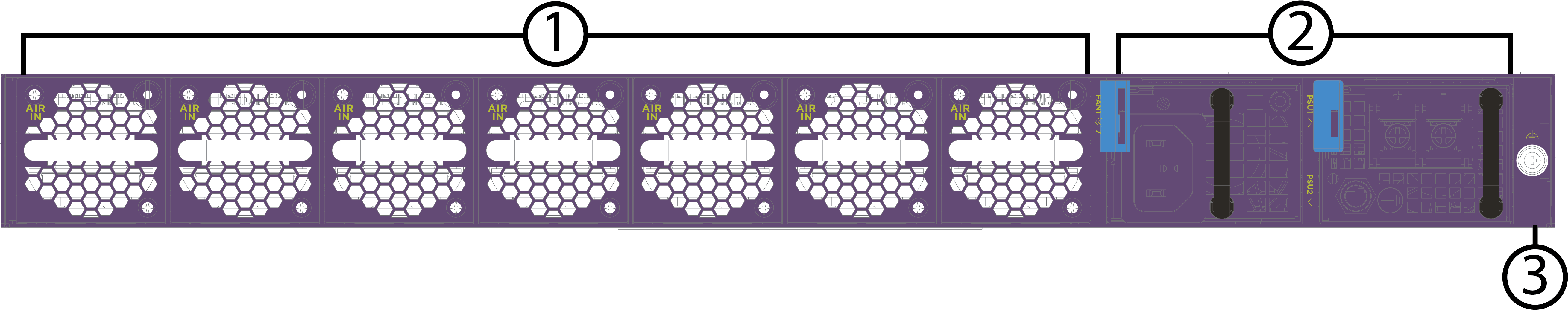 8730-32D Rear Panel with Back-To-Front Airflow