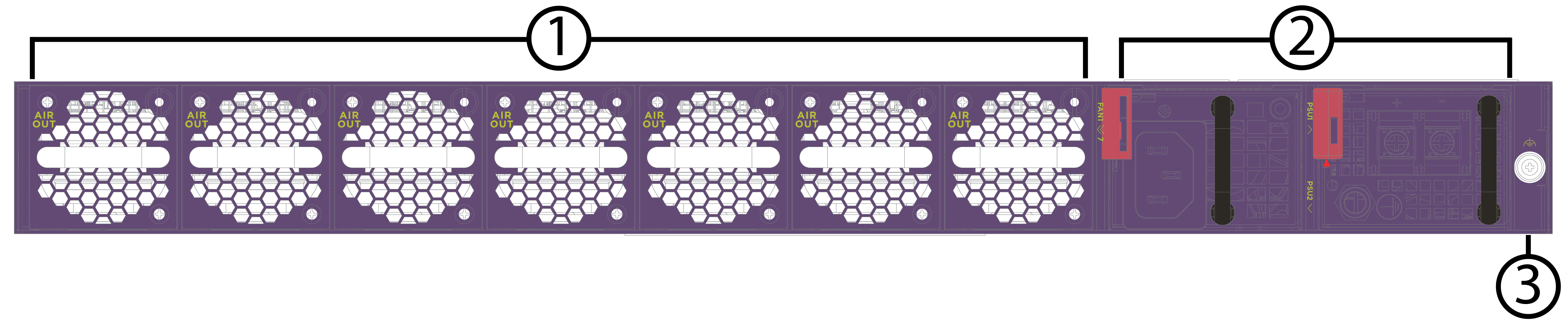 8730-32D Rear Panel with Front-To-Back Airflow