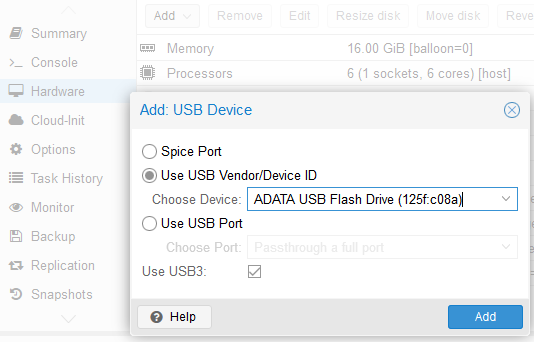 Use USB vendor or device ID option.