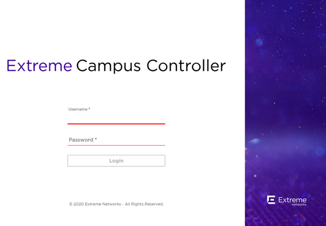 Extreme Campus Controller login window