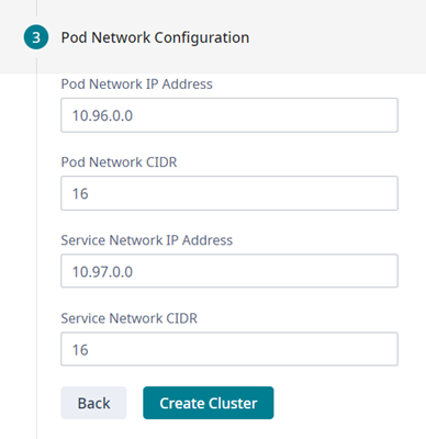 Pod Configuration Settings
