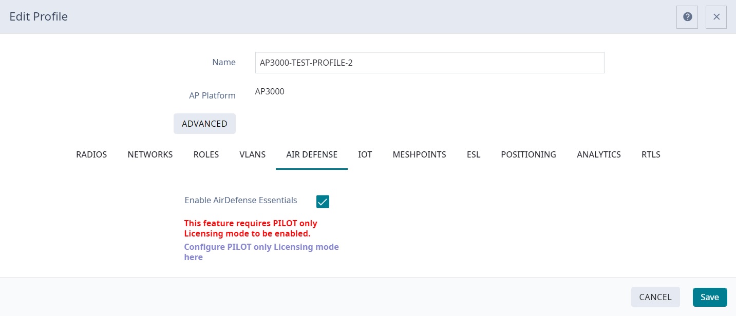 Enable AirDefense Essentials