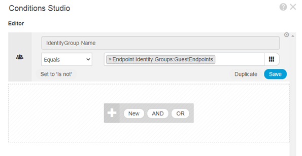 Allow Condition to match on Endpoint Identity on a Cisco&reg; ISE server