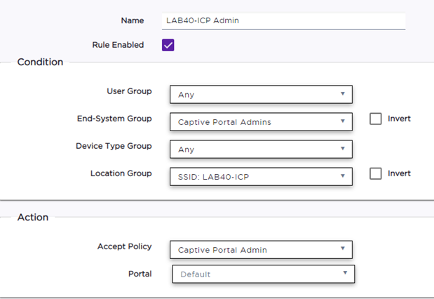 Access Control Rule: Block Client Access Control Rule: Block Client
