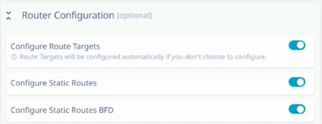 router configuration section