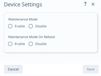 device settings window