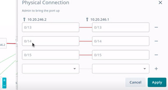 Physical connection dialog box