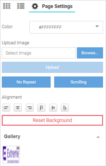 Create Splash Template - Select Page Settings Options