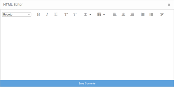 Create Splash Template - Text Widget - HTML Editor