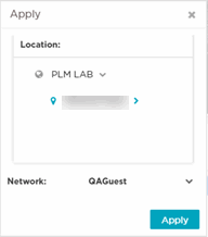Apply Template to Network Screen
