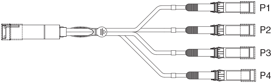 QSFP+ to 4 SFP+ (4 x 10 GbE) direct-attach copper breakout cable
