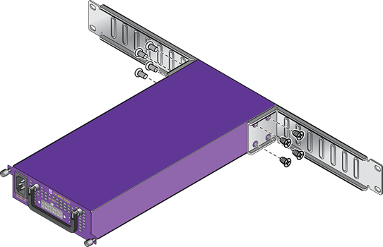 Long mounting brackets attached to VX-RPS-1000 power supply