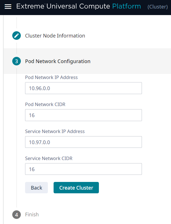 Pod Configuration Settings