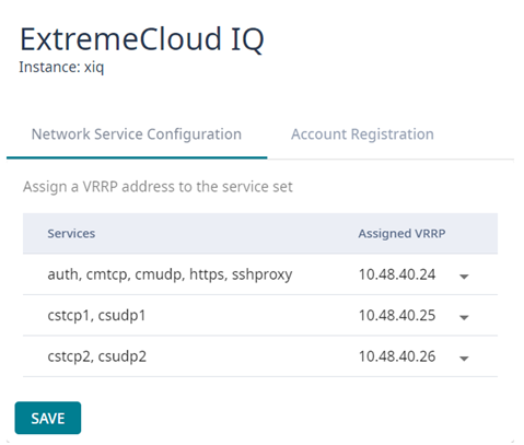 ExtremeCloud IQ Network Registration Details