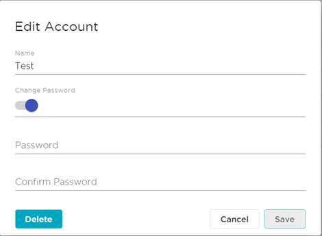 Change user account password
