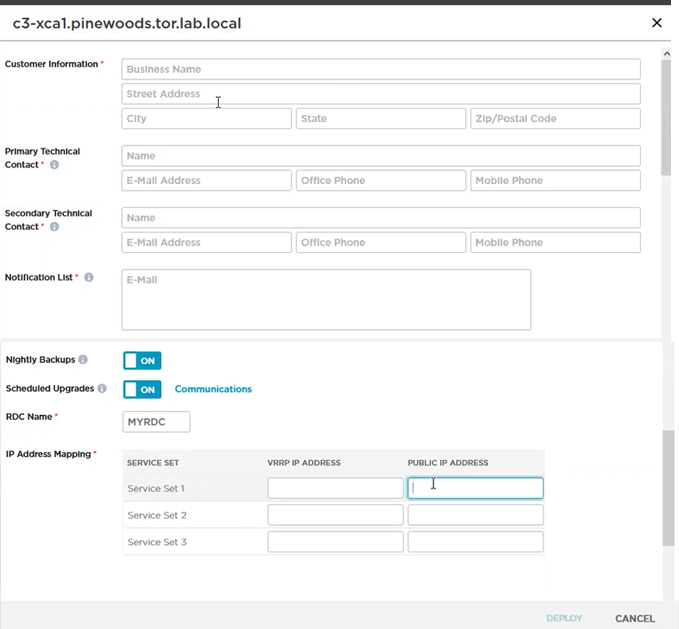 ExtremeCloud IQ Deploy a Cluster Form