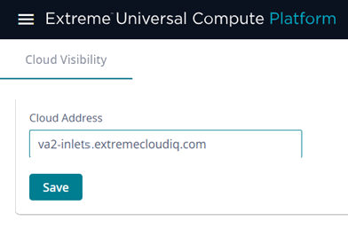 Cloud Address configured from ExtremeCloud IQ URL