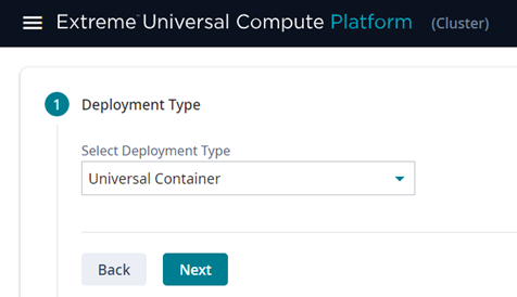 Universal Containers Deployment Type selection