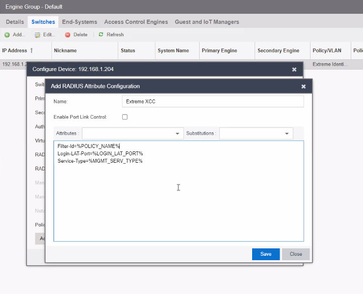 Add RADIUS Attribute for Controller