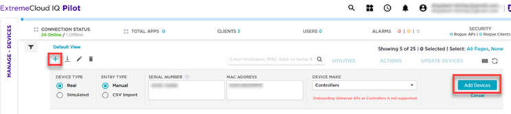 Controller Add Device Fields