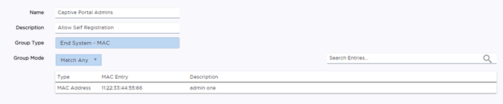 Access Control Group Settings