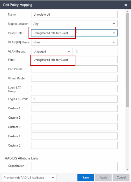 Referencing Unregistered Role from Extreme Campus Controller