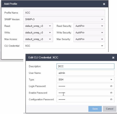 Adding an Extreme Management Center profile with Controller credentials