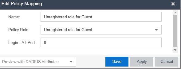 Edit Policy Mapping