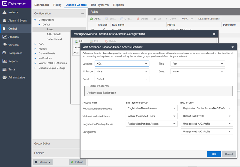 New Location Group for Extreme Campus Controller