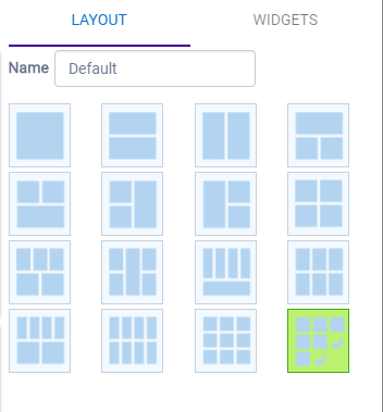 Dashboard widget layout options