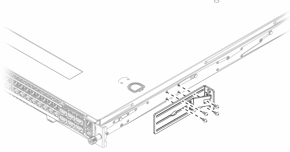 Attaching a Long Mounting Bracket: Middle of Switch