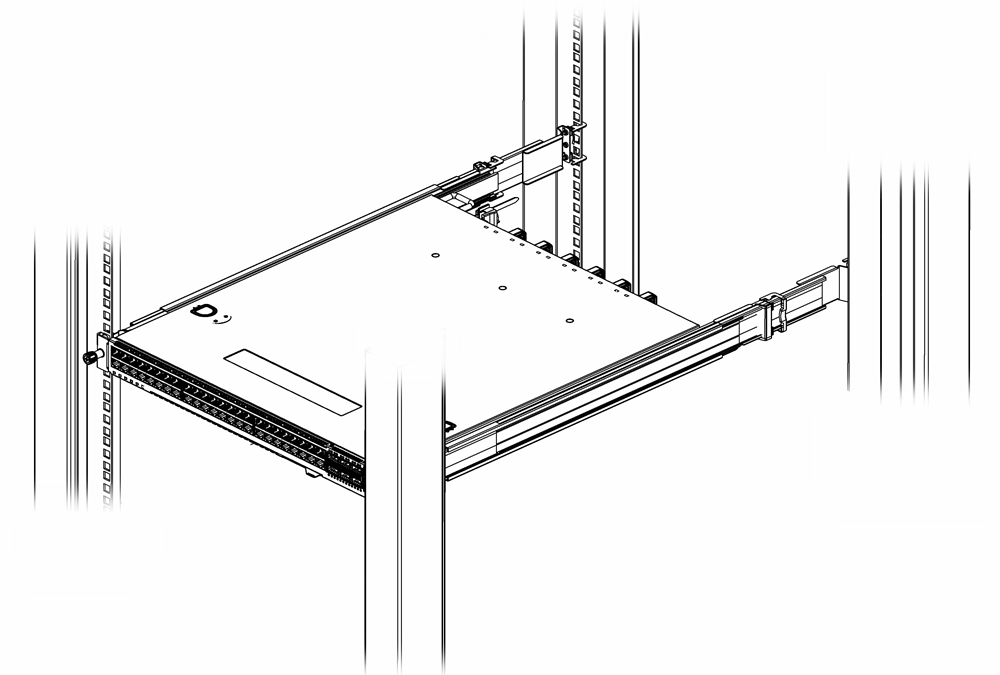 Completed Installation: Switch in 4-Post Rack