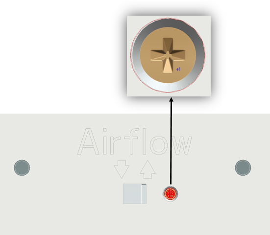 Chassis switch screw front-to-back airflow