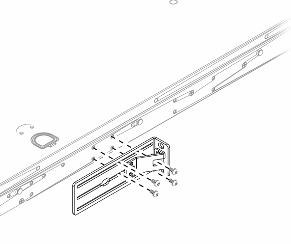 Attaching a Long Mounting Bracket: Middle of Switch