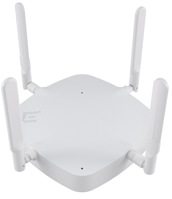 The AP3000X access point with the Extreme logo on the left side of the device